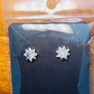Moissanite Silver Starburst Earrings
